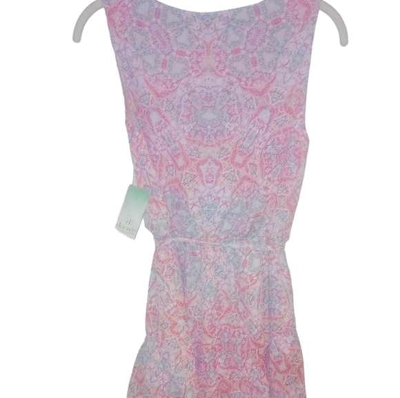 Decree Women's Paisley Folksy Peach Fully Lined Shortall With Wrap Top W… - Picture 2 of 11